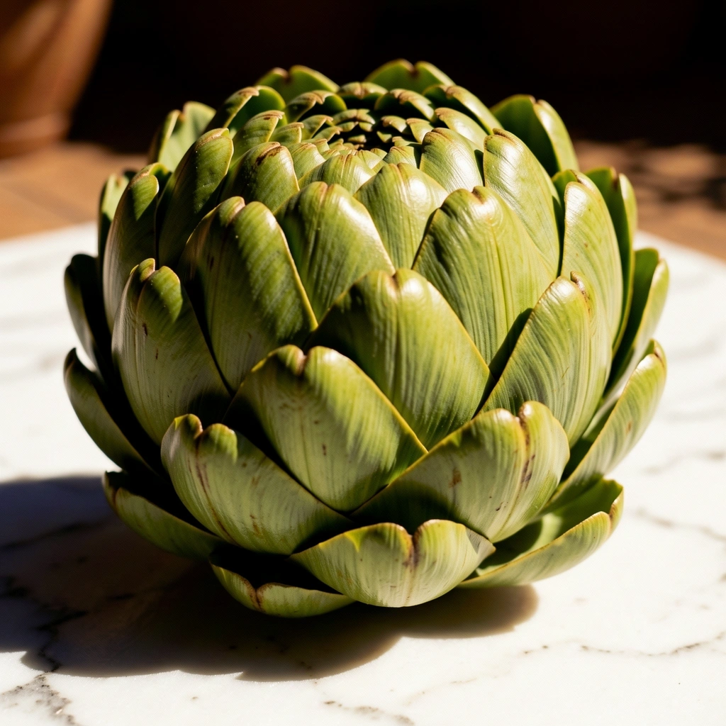 Detalle de alcachofa fresca